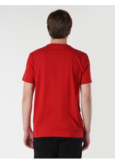 Colin'S Regular Fit Bisiklet Yaka Baskılı Kırmızı Erkek Kısa Kol Tişört Cl1062678_Q1.V1_Red