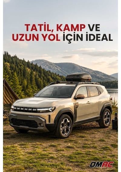 Omac Araç Üstü Port Bagaj Kilitli Karbon Fiber Dokulu Tavan Bagajı 270 Lt