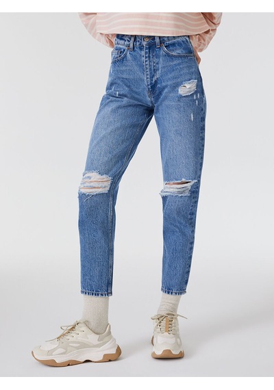Loft Mom Regular Fit Kadın Pantolon Denim
