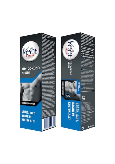 Men Erkeklere Özel Tüy Dökücü Krem Hassas Ciltler 200ml + Normal Ciltler Tüy Dökücü Krem 200 Ml