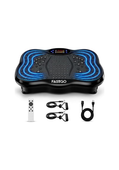 Fastgo Profesyonel 2d Titreşimli Egzersiz Aleti 199 Hız Seviyesi, 5 Farklı Mod Ve Bluetooth Hoparlörlü Uzaktan Kumandalı Ve 2 Direnç Spor Aleti, Siyah