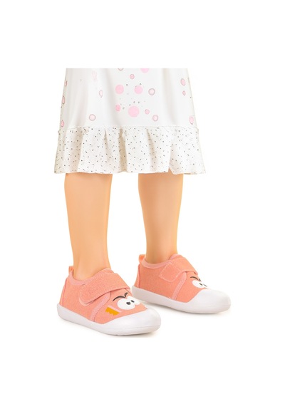 Kiko Kids Cookie Cırtlı Kız Bebek İlk Adım Panduf Ayakkabı Pudra