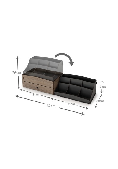 Design Otto Bella Large Makyaj Kozmetik Düzenleyici Organizer Ceviz