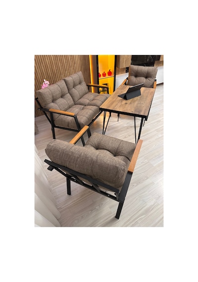 Houseart Gül Metal Bahçe Koltuk Takımı 2+1+1 Masalı Balkon Teras Cafe Oturma Grubu Cappuccino Houseart Gül Metal Bahçe Koltuk Takımı 2+1+1 Masalı Balkon Teras Cafe Oturma Grubu Cappuccino