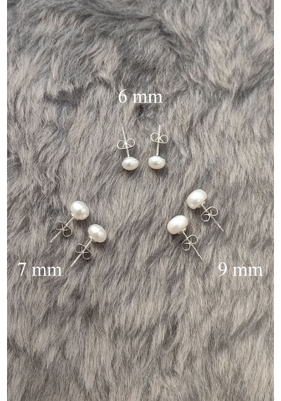 Chavin Bayan 7 Mm Gerçek İnci Çelik Küpe Ce86-7