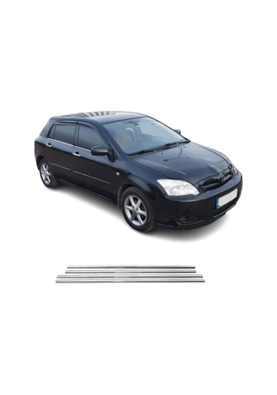Toyota Corolla Uyumlu Hb Krom Cam Çıtası 2002-2007 4Prç Paslanmaz Çelik