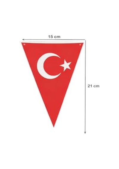 Türk Bayrağı Baskılı Üçgen Flama Bayrak Sınıf Okul Milli Bayram Dekoru Diğer