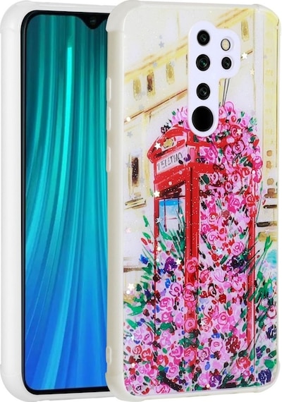 Xiaomi Redmi Note 8 Pro Kılıf Simli Desenli Kamera Korumalı Parlak Zore Popy Kapak Kulübe