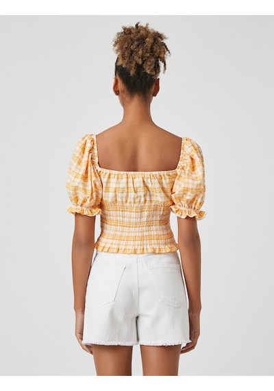 Koton Crop Bluz Balon Kollu Gipe Detaylı Kare Yaka Turuncu Ekoseli 3sal60038ıw Turuncu Ekoseli Turuncu Koton Crop Bluz Balon Kollu Gipe Detaylı Kare Yaka Turuncu Ekoseli 3sal60038ıw Turuncu Ekoseli Turuncu