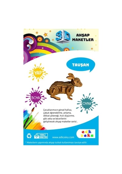 Ahşap Maket Tavşan Boya Ve Fırça