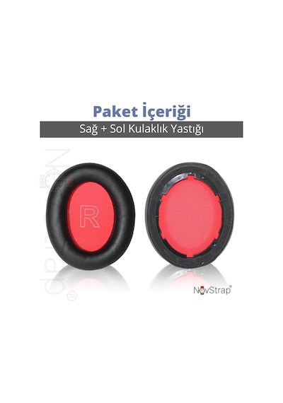 Novstrap Anker Soundcore Life Q10 Q10 Bt İle Uyumlu Kulaklık Pedi Süngeri Yastığı Kırmızı