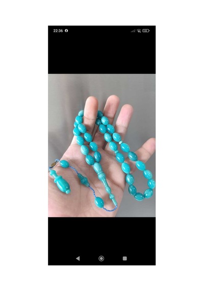 Üs Düzey Usta İşçilik Sıkma Kehribar Tesbih Mavi - 865606077 Mavi - 865606077 Mavi