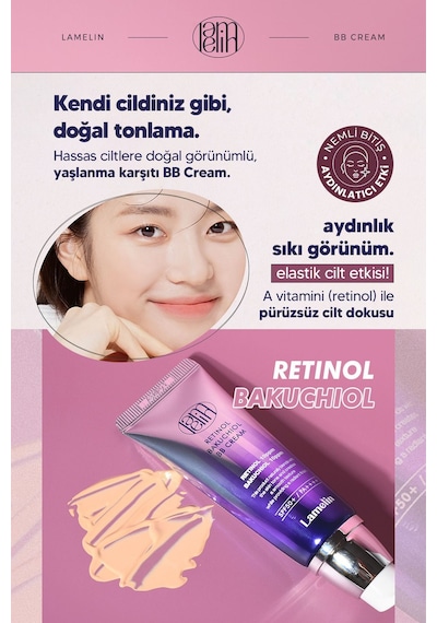 Lamelin Retinol Ve Bakuchiol Içeren Doğal Kapatıcı Parlak Bitişli Bb Krem Lamelin 50 Ml Parlak Bitiş