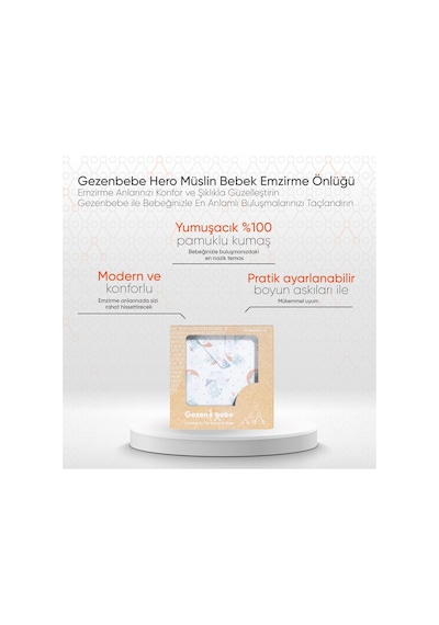 Gezenbebe Hero Müslin Bebek Emzirme Önlüğü 60x90