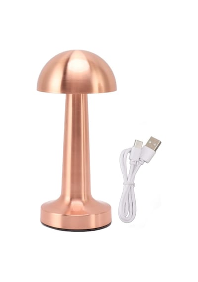 Modern Bronz Masa Lambası 3 Renk Led Dokunmatik Şarjlı Model Beyaz