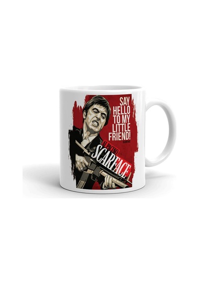 Al Pacino Scarface Seramik İthal Porselen Seramik Kupa Bardak Beyaz