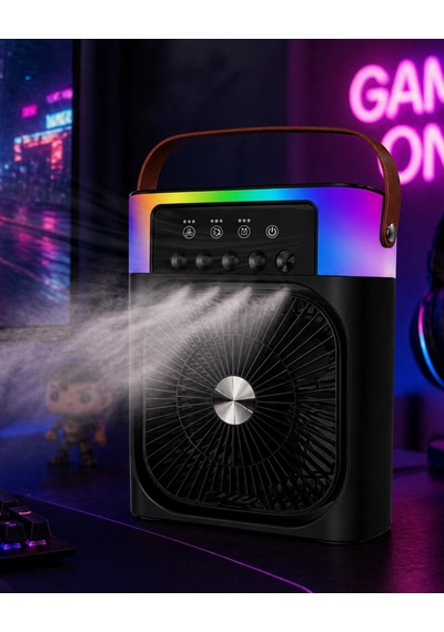 Taşınabilir Mini Klima Nemlendirici Fan Rgb Led Aydınlatmalı Usb Fan