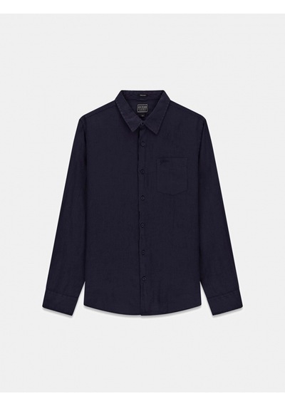 Guess Napa Erkek Lacivert Keten Regular Fit Gömlek M6gh59w1827-f73j Mavi