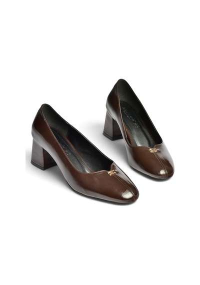 Fox Shoes Z820312160 Kahverengi Rustik Kalın Topuklu Kadın Ayakkabı
