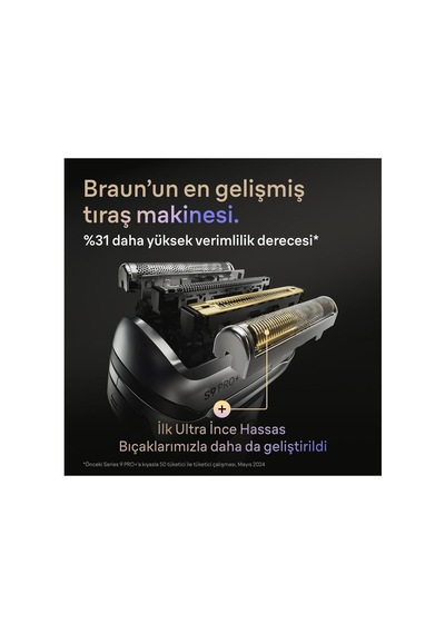 Tr Braun Series 9 Pro+ Elektrikli Tıraş Makinesi, Islak Ve Kuru, Smartcare Merkezi, 9675cc 1 - 2 Saat