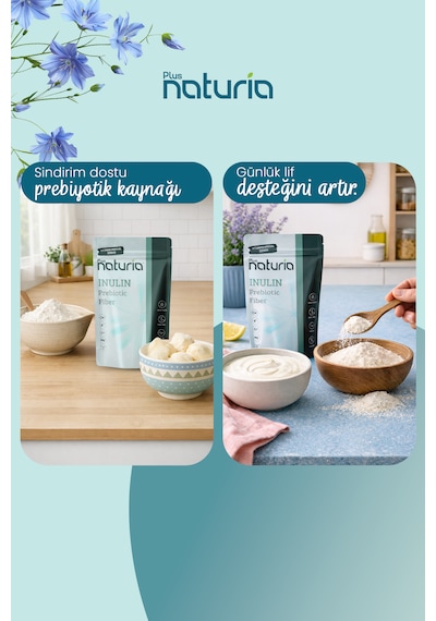 Plus Naturia İnülin Prebiyotik Lif Vegan, Glutensiz, C Vitamini Takviyeli 400g