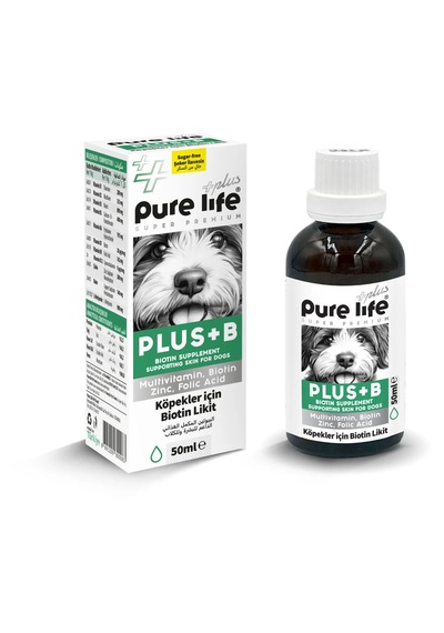 Purelife Plus B+ Biotin Supplement Köpekler İçin Biotin Likit 50ml