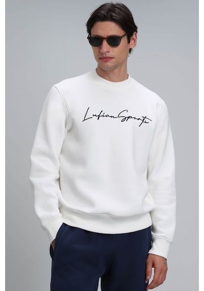 Lufian Erkek Lowe Sweatshirt 112030125 Kırık Beyaz