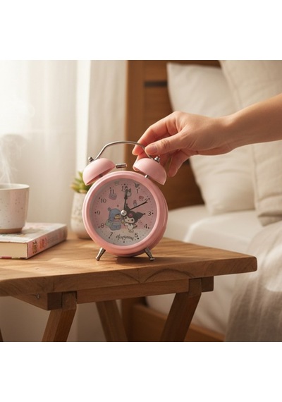 Dekoratif Desenli Metal Çalar Saat Pembe