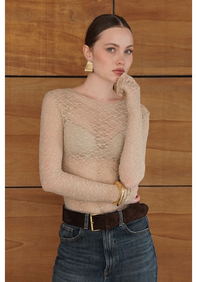 Verymoda Dantel Bluz F2092 Taş