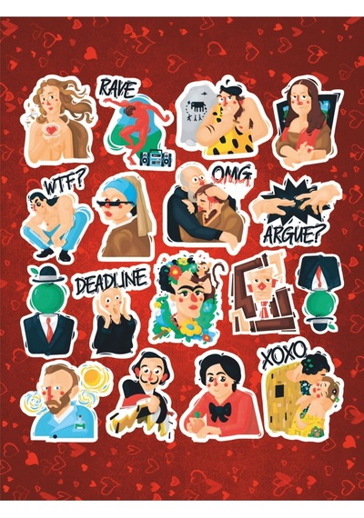 Ünlü Ressamlar & Sanat Sticker Seti Laptop Ajanda Notebook Tablet Telefon Defter Etiket Bullet Diğer