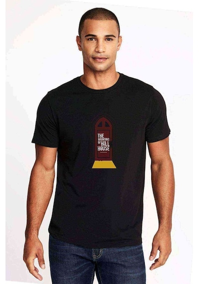 The Haunting Of Hill House Door Baskılı Siyah Erkek Tshirt