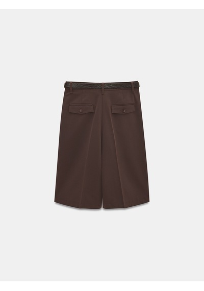 Dilvin 72652 Pilili Kemerli Bermuda-kahve Kahve