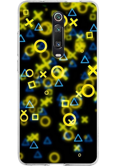 Xiaomi Mi 9t Pro Uyumlu Kapak Semboller Tasarımlı Şeffaf Silikon Kılıf Şeffaf