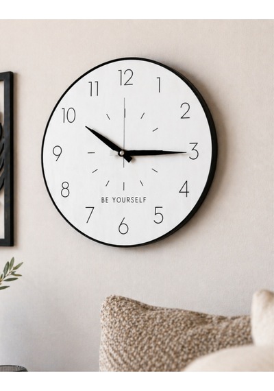 Şık Tasarım Duvar Saati 40 Cm Modern No4040 Beyaz