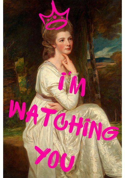 Lady Elizabeth Hamilton Çerçeveli Tablo I Am Watching You Genç Odası Espirili Tablo Altered Art