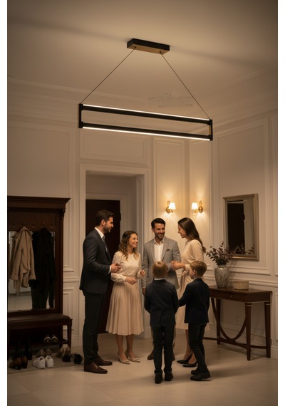 Orion Gold Lineer Led Sarkıt Avize Kumandalı Dim Edilebilir Aşağı Işık Doğal Işık