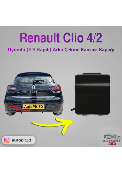 Renault Clio 4/2 2016-2019 Uyumlu Arka Tampon Çeki Demiri Kapağı