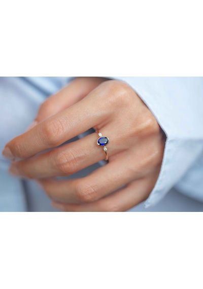 Reis Kuyumculuk T1844 Retro Safir Altın Yüzük