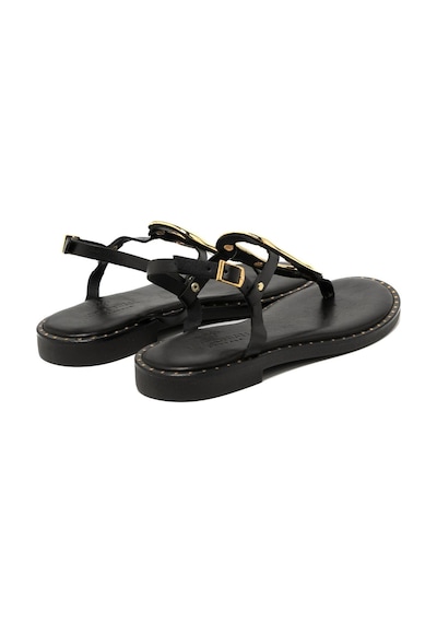 19 Black Sandalet Kadın 22035 Myconian 2025 Greek Sandal Siyah