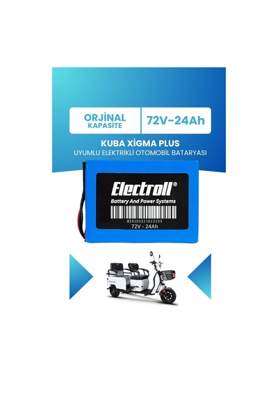 Kuba Xigma Plus Uyumlu Batarya Lifepo4 72v 24ah