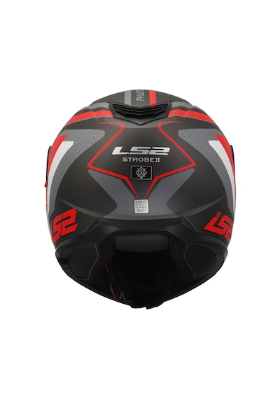 Ls2 Strobe 2 Phantom Motosiklet Kask Gri - Mat Titanium - Kırmızı