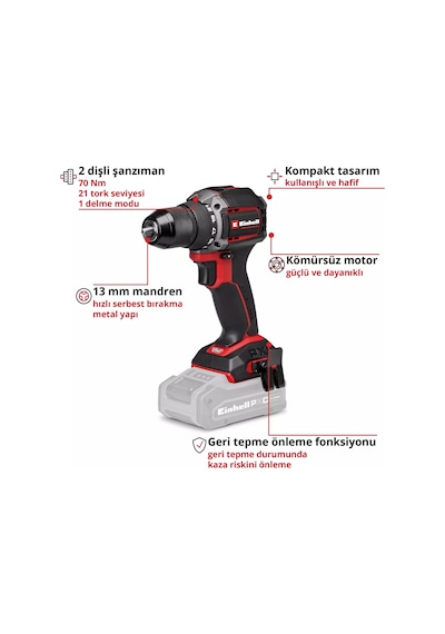 Einhell Profesyonel TP-CD 18/70-c Li Bl Solo Akülü Vidalama - 4514335