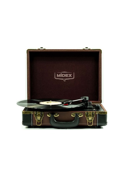Midex Mtx101BN Nostaljik Retro Pikap Plak Çalar Şarjlı Bluetooth AuxHoparlörlü 3 Devir İğne Dahil