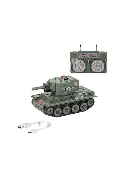 1:64 Rc Mini Tank Seti - Kızılötesi Savaş Özellikli 2'li Sesli Ve Işıklı Uzaktan Kumandalı Tank