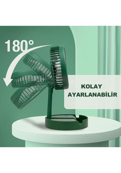 Robeve Masaüstü Vantilatör Şarjlı Vantilatör 3 Kademeli Vantilatör Fan Masa Üstü Kompakt Vantilatör