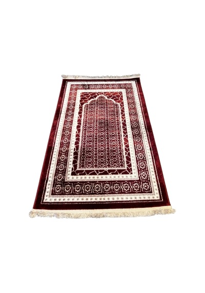 Seccade Dokuma Halı Seccade Püsküllü 80x125 Bordo