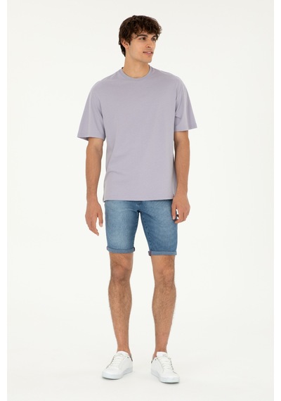 U.S. Polo Assn. Erkek Comfort Fit Bisiklet Yaka Gri Tişört 50294216-VR024