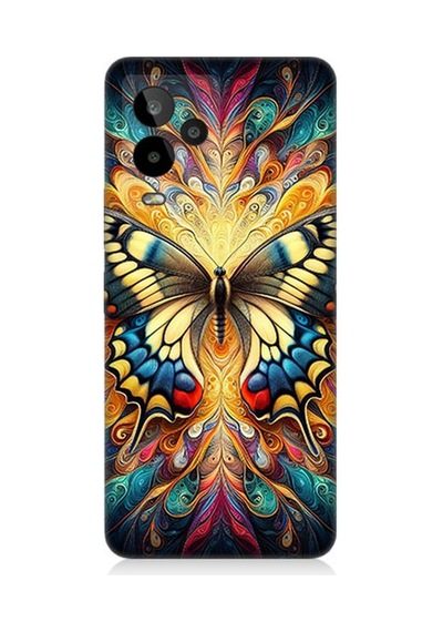 General Mobile Gm 24 Pro Uyumlu Gizemli Desenli Kelebek Desenli Silikon Kılıf Çok Renkli
