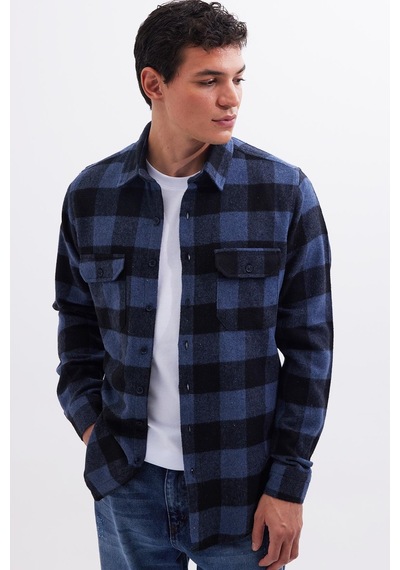 Tudors Erkek Slim Fit Dar Kesim Uzun Kollu Kapaklı Çift Cepli Kareli Kışlık Oduncu Gömlek-41625 Çok Renkli Tudors Erkek Slim Fit Dar Kesim Uzun Kollu Kapaklı Çift Cepli Kareli Kışlık Oduncu Gömlek-41625 Çok Renkli