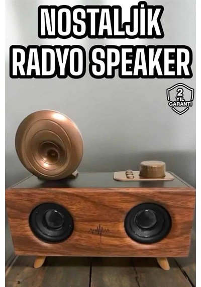 Znv Zenvia Mey İthalat Bluetooth Hoparlör Ahşap Klasik Retro Gramofon Bluetooth Müzik Kutusu Znv2025 Cmn